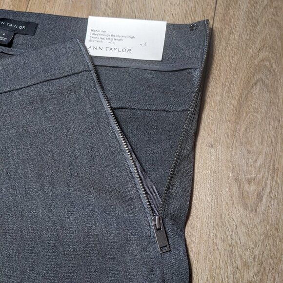 New Ann Taylor Gray Chelsea High Rise Skinny Ankle Pants Size 4 Work Career NWT - Picture 8 of 11